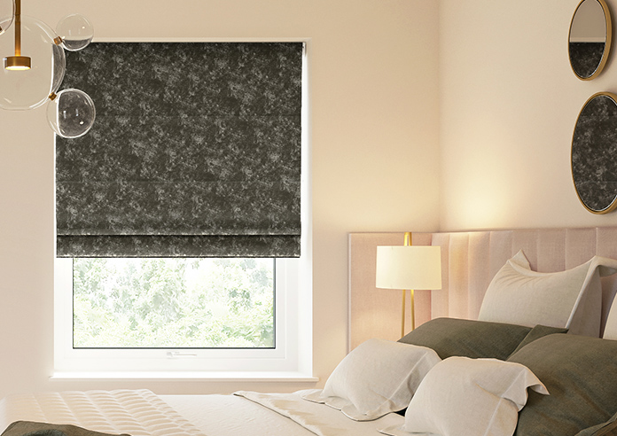 Caen Chenille, Grey - Motorised Roman Blind - Image 3